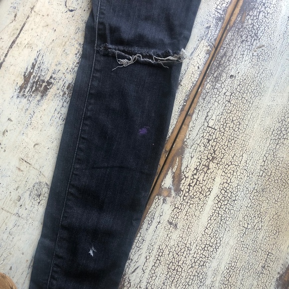 CURRENT/ELLIOTT Moto Stretch Skinny Jeans Faded Black Charcoal Size 25 - Picture 9 of 11